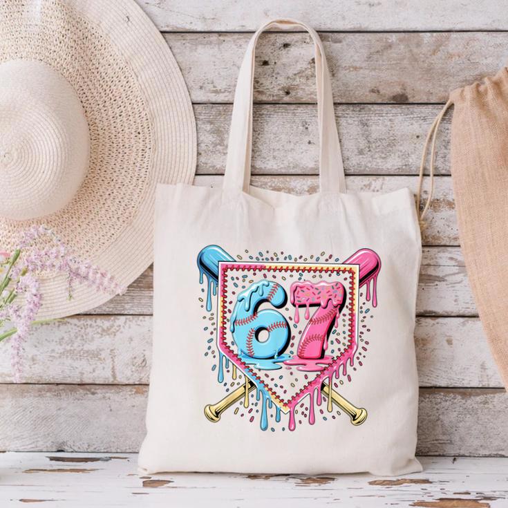 Baseball 67 Ice Cream Drip Six Seven Meme Boy Girl Kid Canvas Tote Bag