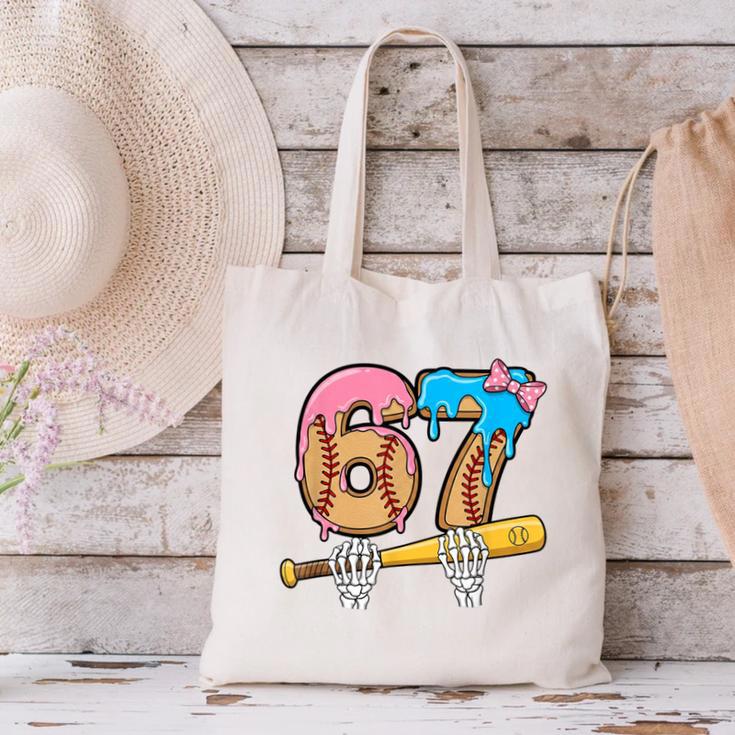 Baseball 67 Ice Cream Drip Skeleton Six Seven Boys Meme Canvas Tote Bag