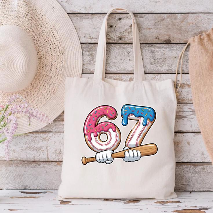 Baseball 67 Kids Ice Cream Drip Six Seven Youth Boys Canvas Tote Bag Baseball 67 Kids Ice Cream Drip Six Seven Youth Boys Canvas Tote Bag
