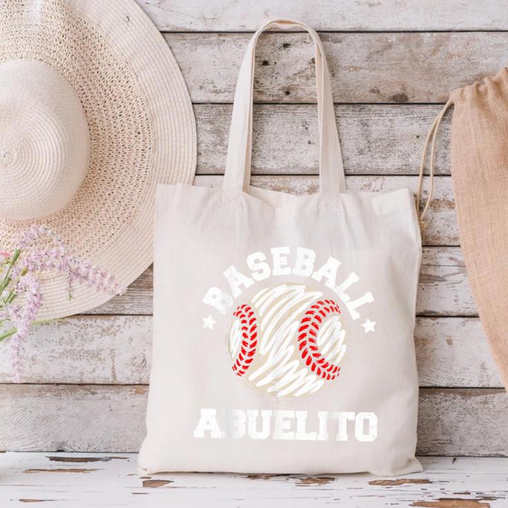 Baseball Abuelito Distressed Vintage Grandpa Game Day Canvas Tote Bag