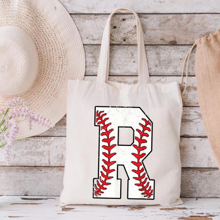 Baseball Alphabet Monogram Initial Letter R Canvas Tote Bag Baseball Alphabet Monogram Initial Letter R Canvas Tote Bag