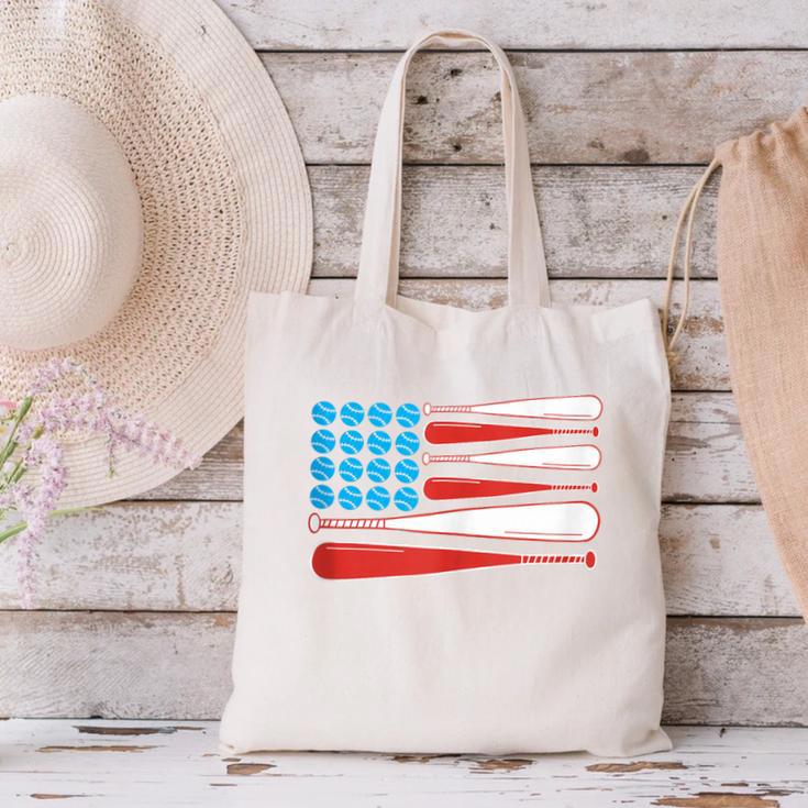 Baseball American Flag Patriotic USA Pride Canvas Tote Bag Baseball American Flag Patriotic USA Pride Canvas Tote Bag