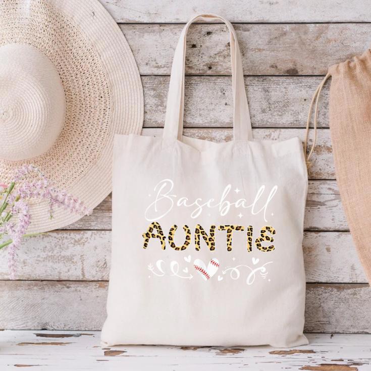 Baseball Auntie Leopard Baseball Heart Canvas Tote Bag Baseball Auntie Leopard Baseball Heart Canvas Tote Bag