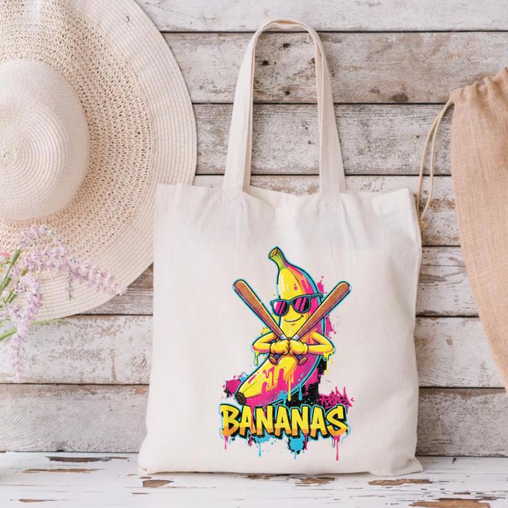 Baseball Banana Graffiti Urban For Kids Canvas Tote Bag
