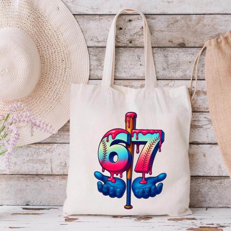 Baseball Bat Hands Drip 67 Six Seven Gen Alpha Slang Meme Canvas Tote Bag Baseball Bat Hands Drip 67 Six Seven Gen Alpha Slang Meme Canvas Tote Bag