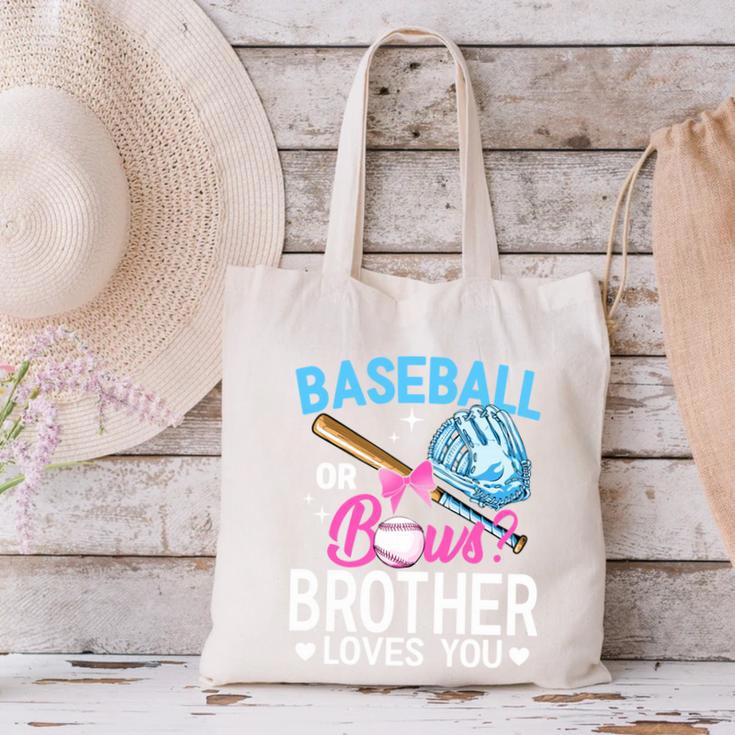 Baseball Or Bows Brother Loves You Gender Reveal Boy Or Girl Canvas Tote Bag