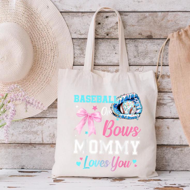 Baseball Or Bows Your Mommy Loves You Gender Reveal Matching Canvas Tote Bag