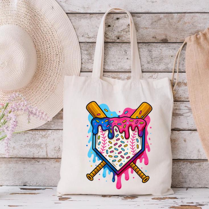 Baseball Boys Ice Cream Drip Baseball Canvas Tote Bag Baseball Boys Ice Cream Drip Baseball Canvas Tote Bag