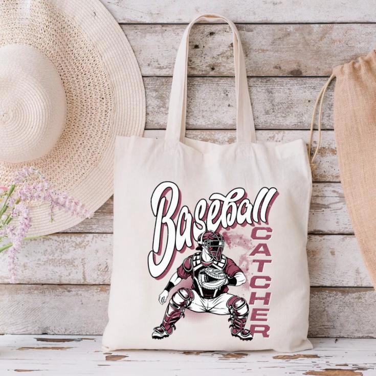 Baseball Catcher Gear Home Plate Canvas Tote Bag