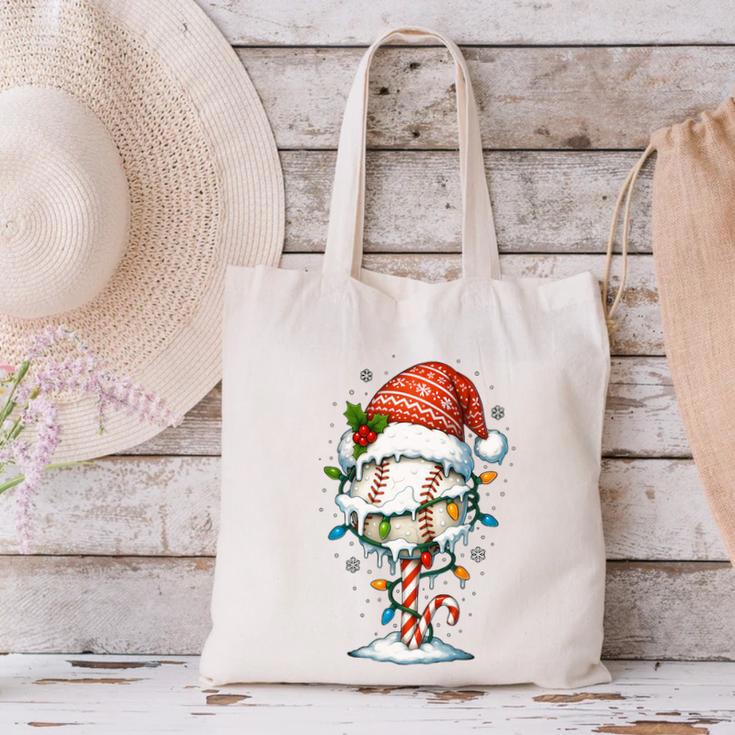 Baseball Christmas Ball Hat Snow Winter Premium Tri-Blend Canvas Tote Bag