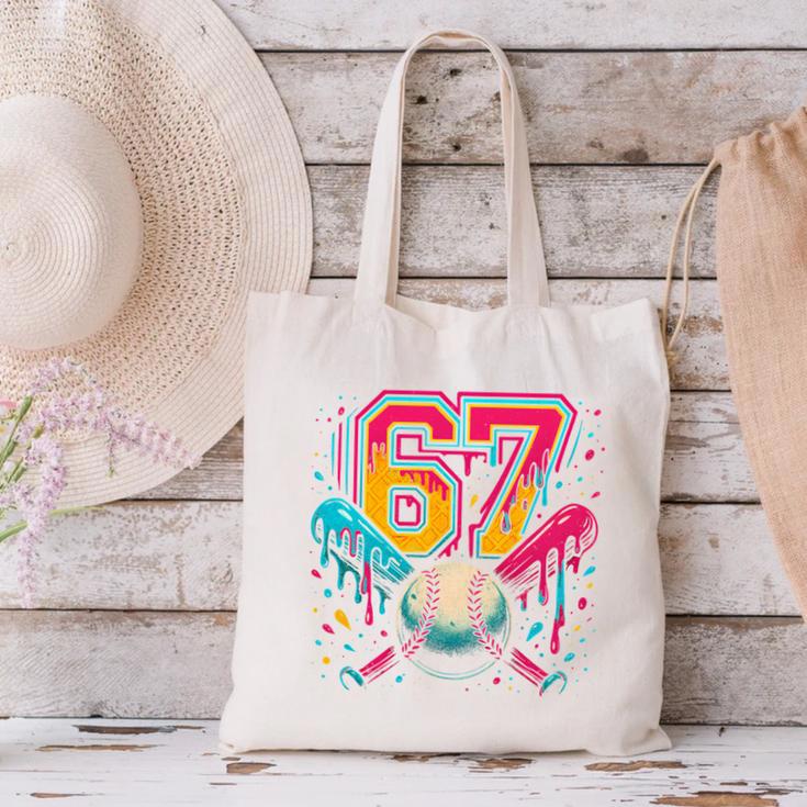 Baseball Drip 6 7 Number 67 Six Seven Meme Boys Kids Canvas Tote Bag