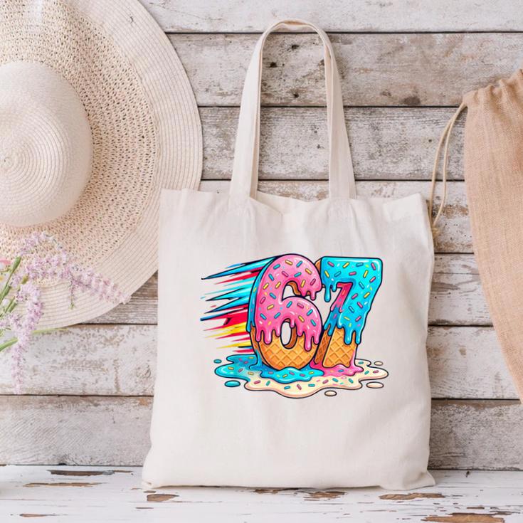 Baseball Drip Ice Cream 67 Graffiti Splash Melt Canvas Tote Bag