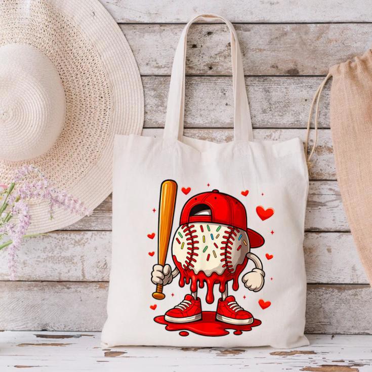 Baseball Drip Ice Cream Apparel Boys Kids Valentines Day Canvas Tote Bag