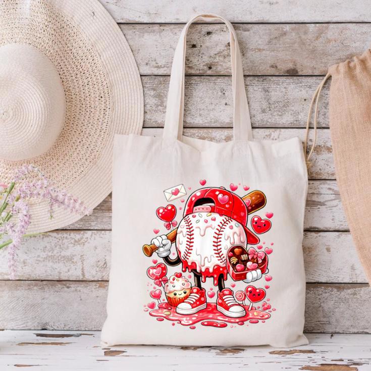 Baseball Drip Ice Cream Boys Kids Youth Valentines Canvas Tote Bag