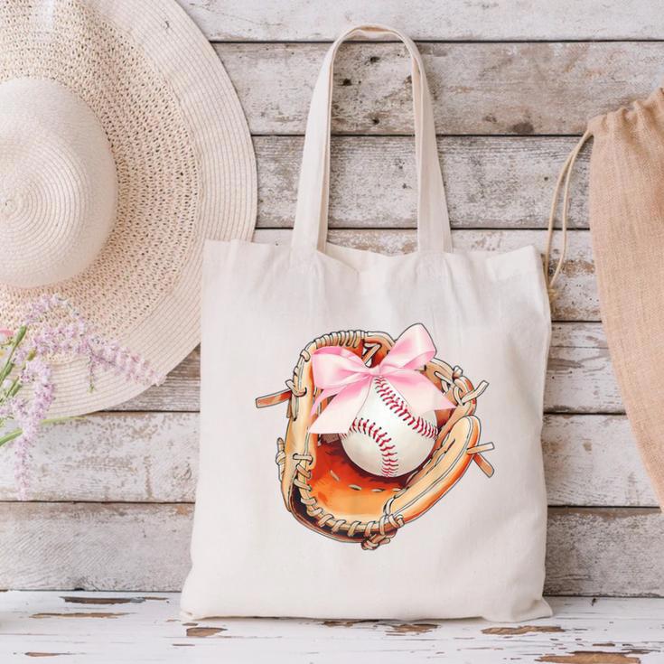 Baseball Drip Ice Cream Coquette Pink Bow Baseball Player Canvas Tote Bag Baseball Drip Ice Cream Coquette Pink Bow Baseball Player Canvas Tote Bag