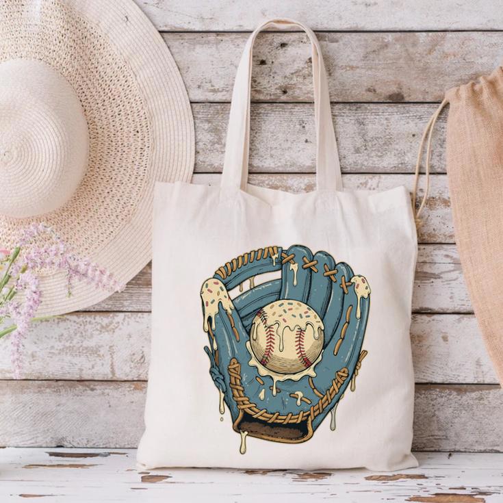 Baseball Drip Ice Cream Glove With Sprinkles And Ball Youth Premium Tri-Blend Canvas Tote Bag Baseball Drip Ice Cream Glove With Sprinkles And Ball Youth Premium Tri-Blend Canvas Tote Bag