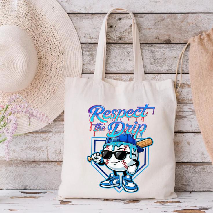 Baseball Drip Ice Cream Respect The Drip Home Plate Boy Kids Canvas Tote Bag Baseball Drip Ice Cream Respect The Drip Home Plate Boy Kids Canvas Tote Bag