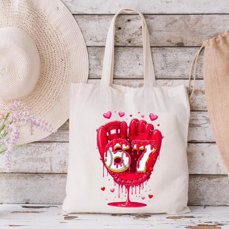 Baseball Drip Ice Cream Valentine Youth Boys Girls Sport Canvas Tote Bag Baseball Drip Ice Cream Valentine Youth Boys Girls Sport Canvas Tote Bag