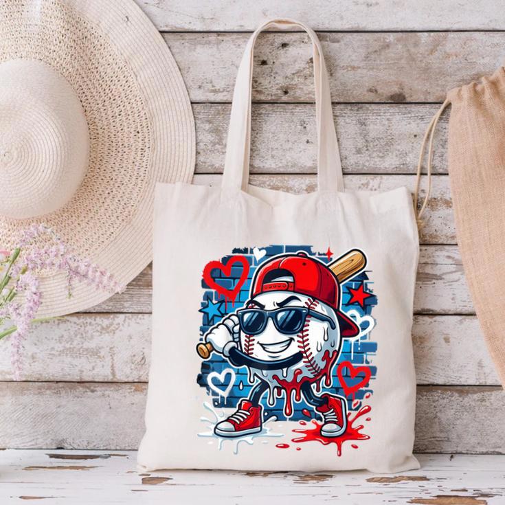 Baseball Drip Icecream Heart Valentine Day Boys Kids Red Canvas Tote Bag Baseball Drip Icecream Heart Valentine Day Boys Kids Red Canvas Tote Bag