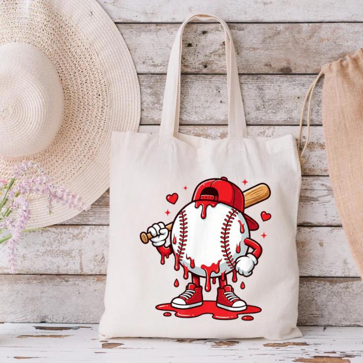 Baseball Drip Icecream Men Boy Valentine Canvas Tote Bag Baseball Drip Icecream Men Boy Valentine Canvas Tote Bag