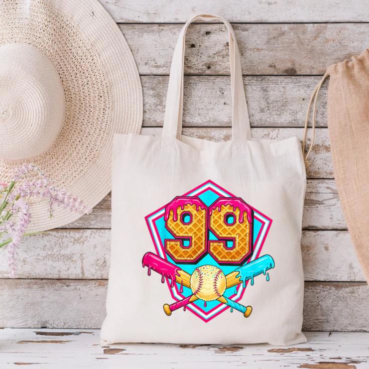 Baseball Drip Jersey Number 99 For Players & 99th Birthday Canvas Tote Bag