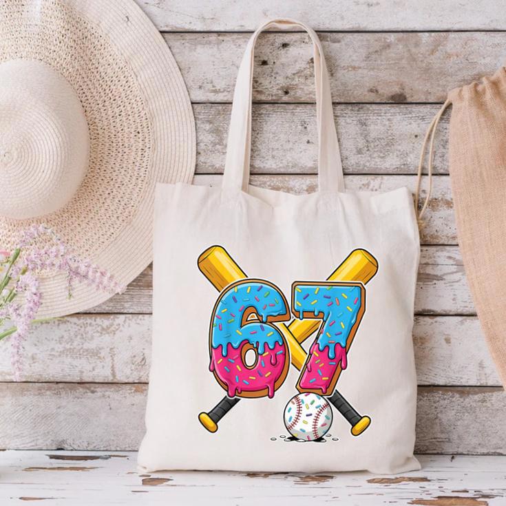 Baseball Drip Number 67 Player 67th Birthday Meme Gen Alpha Canvas Tote Bag