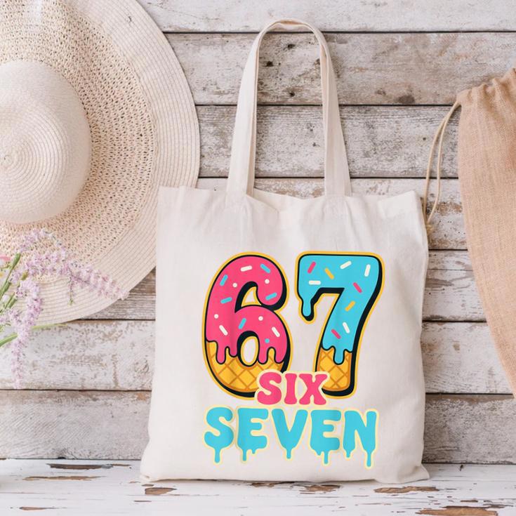 Baseball Drip Number 67 Player Trendy 6 7 Meme Canvas Tote Bag