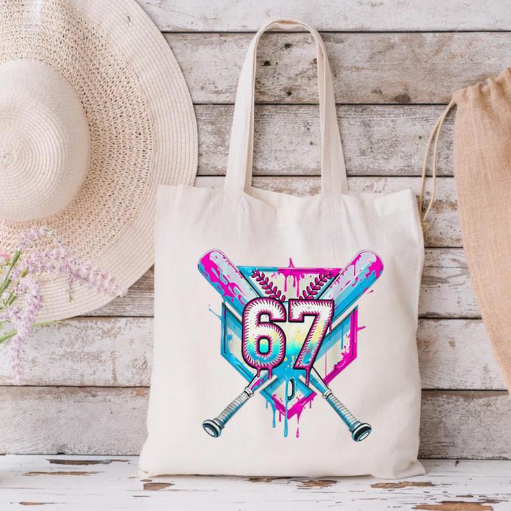 Baseball Dripping 67 Home Plate Six Seven Boy Kids Sports Canvas Tote Bag Baseball Dripping 67 Home Plate Six Seven Boy Kids Sports Canvas Tote Bag