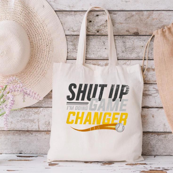 Baseball Fan Shut Up I'm Doing Game Changer Premium Tri-Blend Canvas Tote Bag