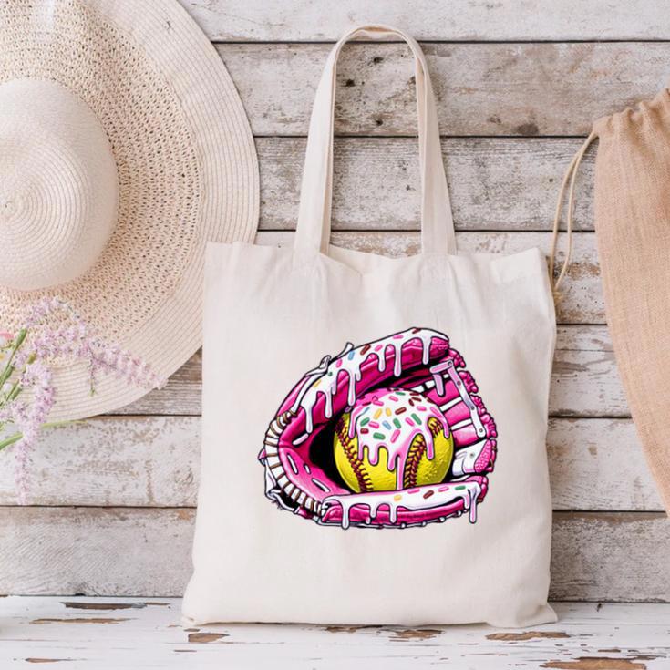 Baseball Glove Drip Shirt Ice Cream Dripping Girls Pocket Premium Canvas Tote Bag Baseball Glove Drip Shirt Ice Cream Dripping Girls Pocket Premium Canvas Tote Bag