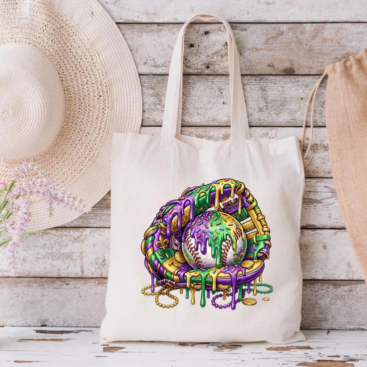 Baseball Glove Ice Cream Mardi Gras Dripping Boys Youth Kids Canvas Tote Bag Baseball Glove Ice Cream Mardi Gras Dripping Boys Youth Kids Canvas Tote Bag