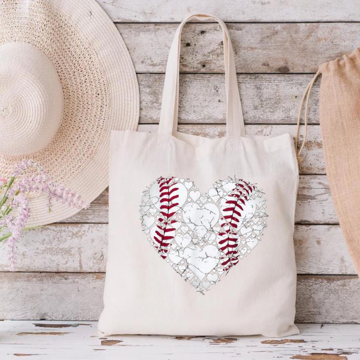 Baseball Heart Love Game Sports Fan Game Day Canvas Tote Bag