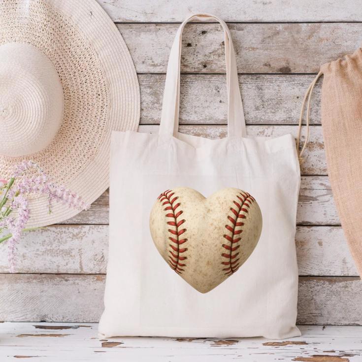 Baseball Heart Shape Valentines Day Love Boys Kids Men Canvas Tote Bag Baseball Heart Shape Valentines Day Love Boys Kids Men Canvas Tote Bag