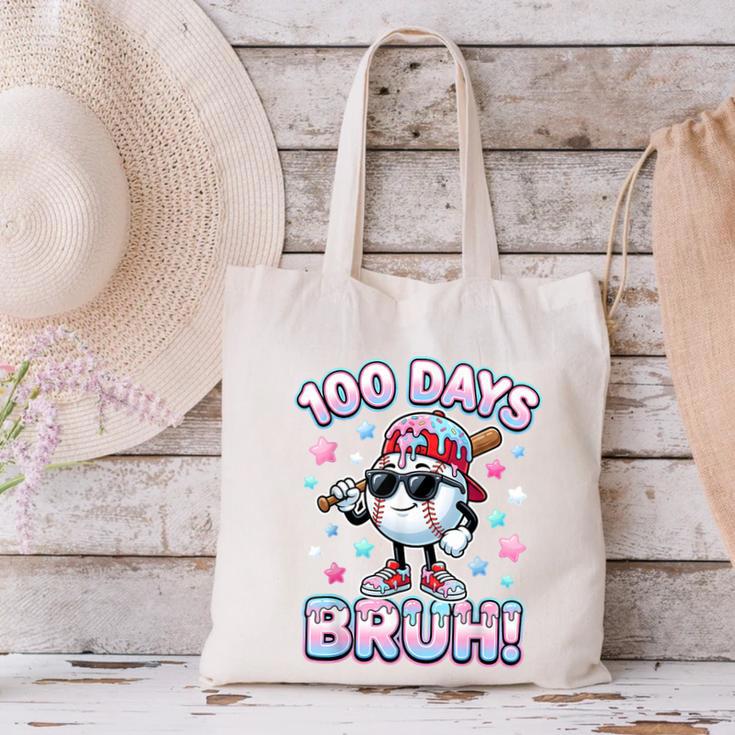 Baseball Ice Cram Drip 100 Days Of School 100th Boys Youth Canvas Tote Bag