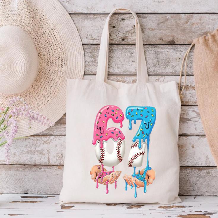 Baseball Ice Cream Drip 67 Hands Six Seven Boys Canvas Tote Bag