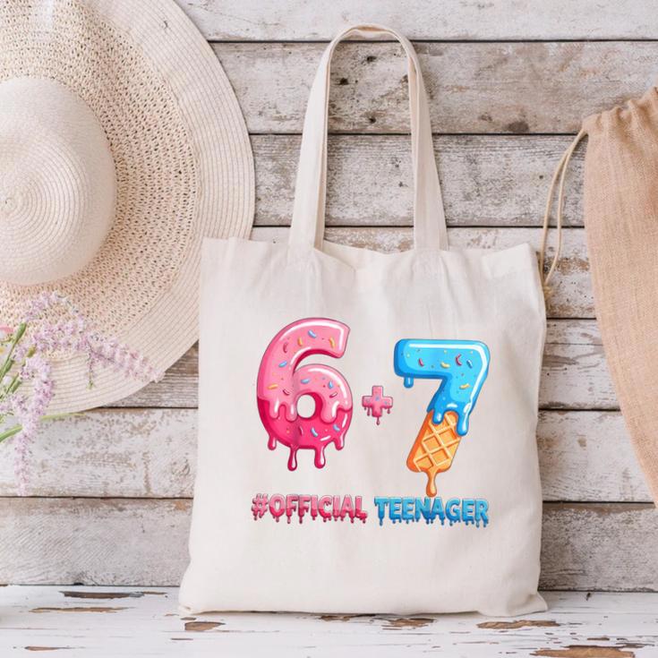 Baseball Ice Cream Drip 67 Official Teenager 13th Birthday Canvas Tote Bag Baseball Ice Cream Drip 67 Official Teenager 13th Birthday Canvas Tote Bag