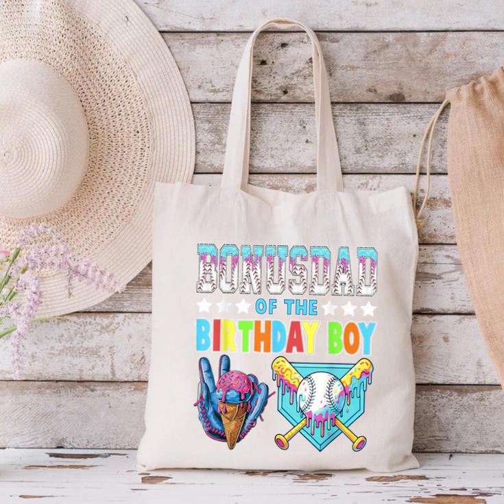 Baseball Ice Cream Drip Bonus Dad Of The Birthday Boy Canvas Tote Bag Baseball Ice Cream Drip Bonus Dad Of The Birthday Boy Canvas Tote Bag