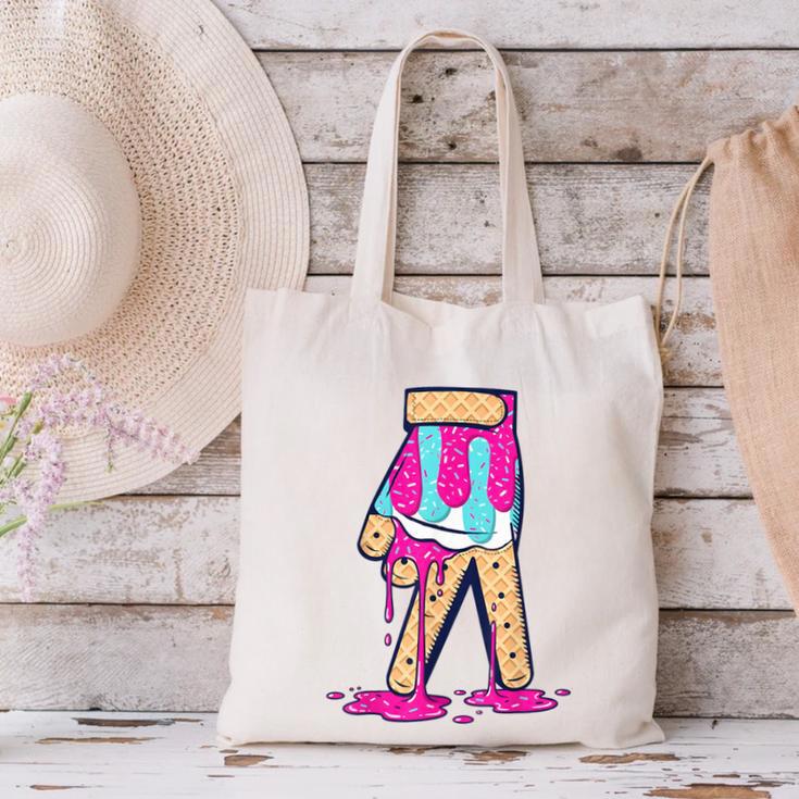 Baseball Ice Cream Drip Boys Glove Sprinkles Baseball Lover Canvas Tote Bag Baseball Ice Cream Drip Boys Glove Sprinkles Baseball Lover Canvas Tote Bag
