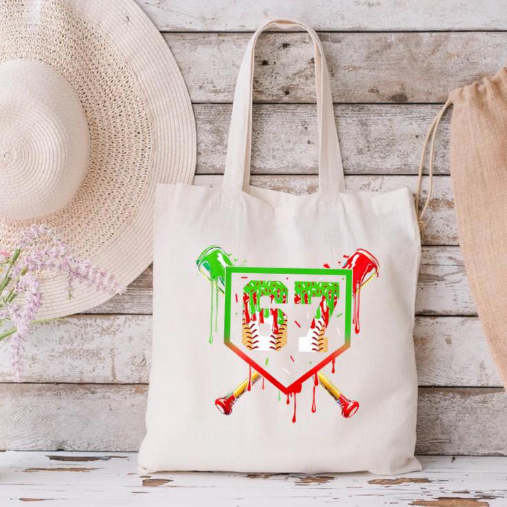 Baseball Ice Cream Drip Number 67 Player 6 7 Christmas Pjs Canvas Tote Bag Baseball Ice Cream Drip Number 67 Player 6 7 Christmas Pjs Canvas Tote Bag