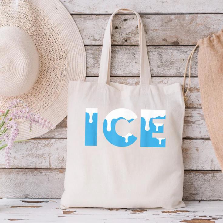 Baseball ICE Ice Cream Drip Baseball Drip Baseball Canvas Tote Bag