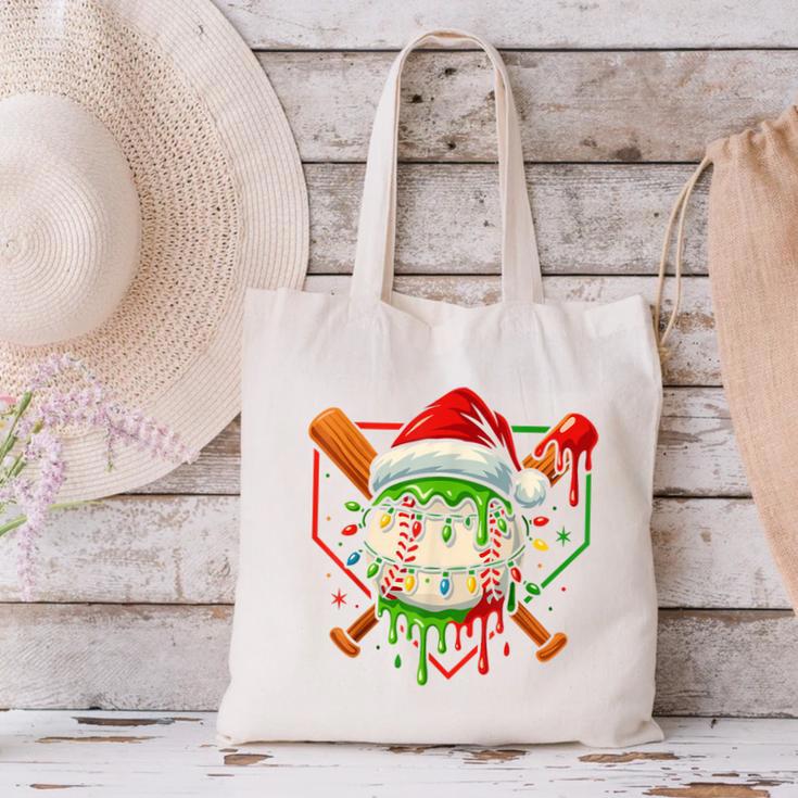 Baseball Lifestyle Apparel Youth Christmas Baseball Drip Canvas Tote Bag Baseball Lifestyle Apparel Youth Christmas Baseball Drip Canvas Tote Bag