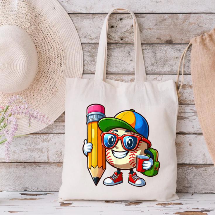 Baseball Lovers Pencil Back To School Kids Boys Girls Canvas Tote Bag Baseball Lovers Pencil Back To School Kids Boys Girls Canvas Tote Bag