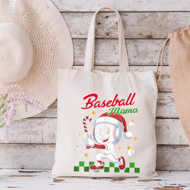 Baseball Mama Christmas Santa Hat Xmas Softball Mom Canvas Tote Bag Baseball Mama Christmas Santa Hat Xmas Softball Mom Canvas Tote Bag