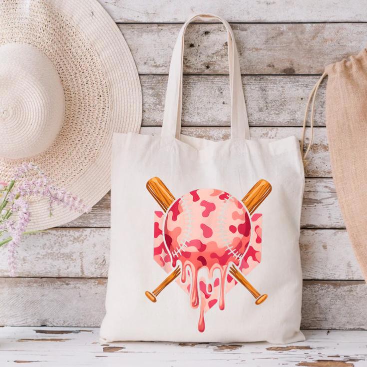 Baseball Pink Camo Ice Cream Youth Boys Girls Canvas Tote Bag Baseball Pink Camo Ice Cream Youth Boys Girls Canvas Tote Bag