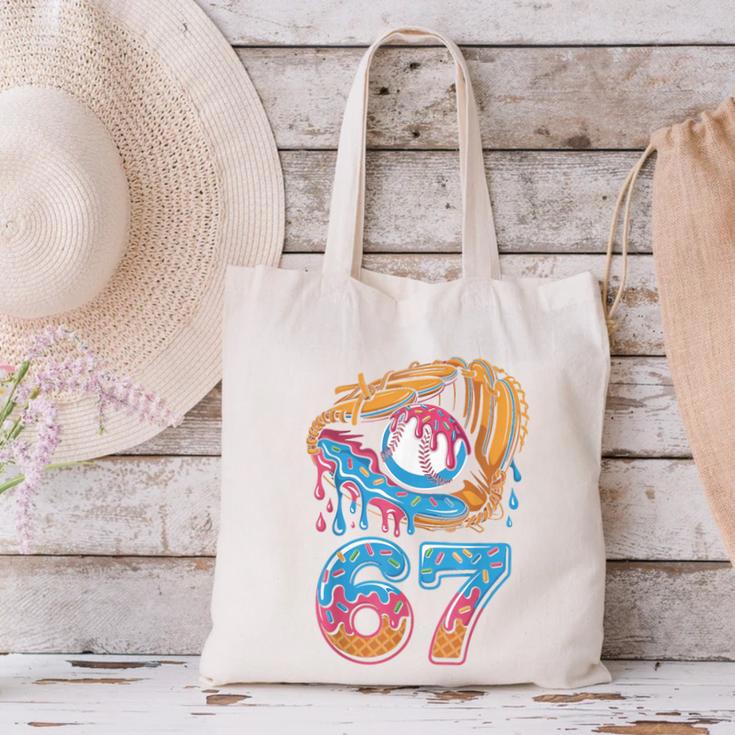 Baseball Player 67 Number 67th Sports Ice Cream Drip Canvas Tote Bag Baseball Player 67 Number 67th Sports Ice Cream Drip Canvas Tote Bag