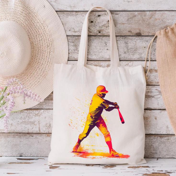 Baseball Player Canvas Tote Bag Baseball Player Canvas Tote Bag