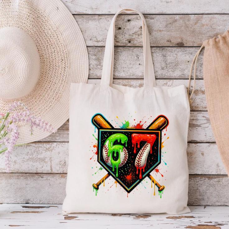 Baseball Six Seven 67 Meme Ice Cream Drip Xmas Women Men Canvas Tote Bag Baseball Six Seven 67 Meme Ice Cream Drip Xmas Women Men Canvas Tote Bag