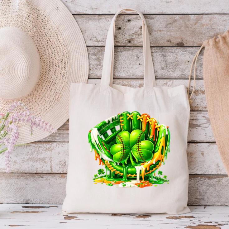 Baseball St Patricks Day Carnival Party Ice Cream Drip Boys Canvas Tote Bag