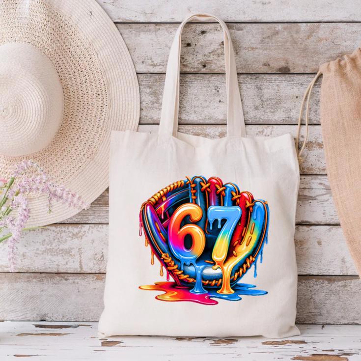 Baseball Stuff Six Seven 67 Ice Cream Drip 6 7 Baseball Kids Canvas Tote Bag