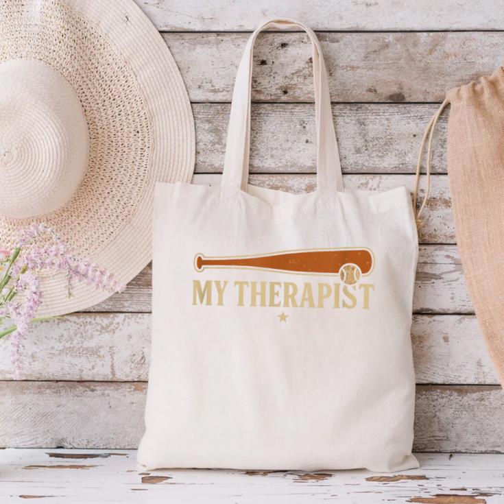 Baseball Tee My Therapist Bat Men Women Kids Canvas Tote Bag Baseball Tee My Therapist Bat Men Women Kids Canvas Tote Bag